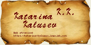 Katarina Kalušev vizit kartica